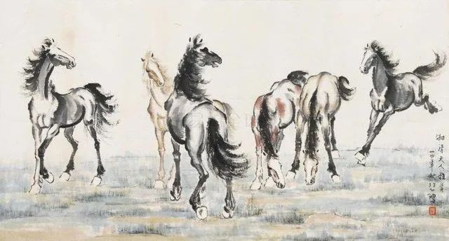徐悲鴻《駿馬圖》作品欣賞