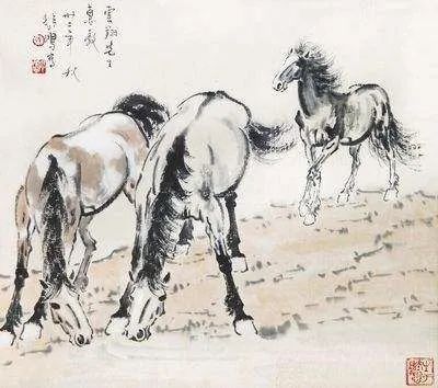 徐悲鴻《駿馬圖》作品欣賞