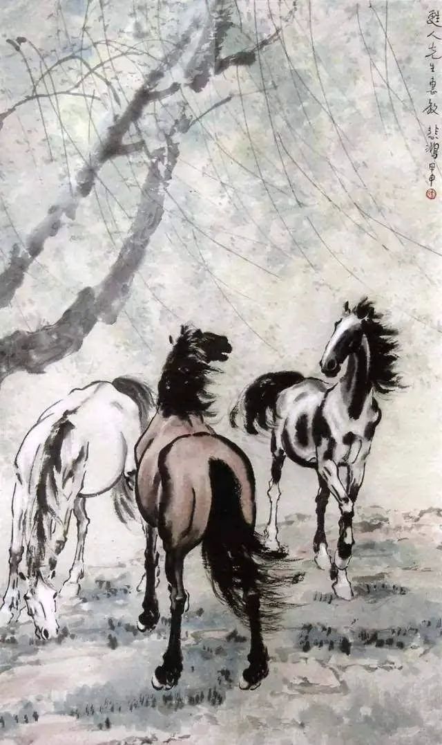徐悲鴻《駿馬圖》作品欣賞