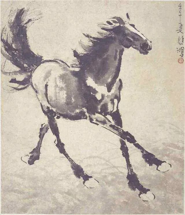 徐悲鴻《駿馬圖》作品欣賞