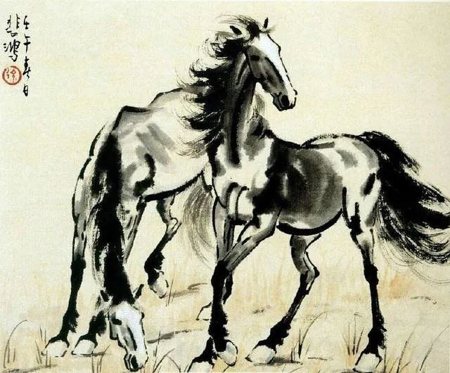 徐悲鴻《駿馬圖》作品欣賞