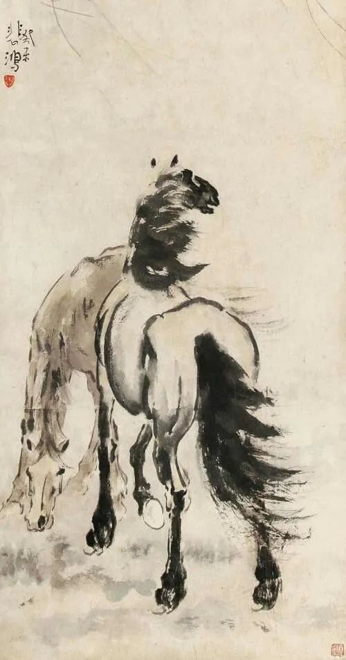 徐悲鴻《駿馬圖》作品欣賞