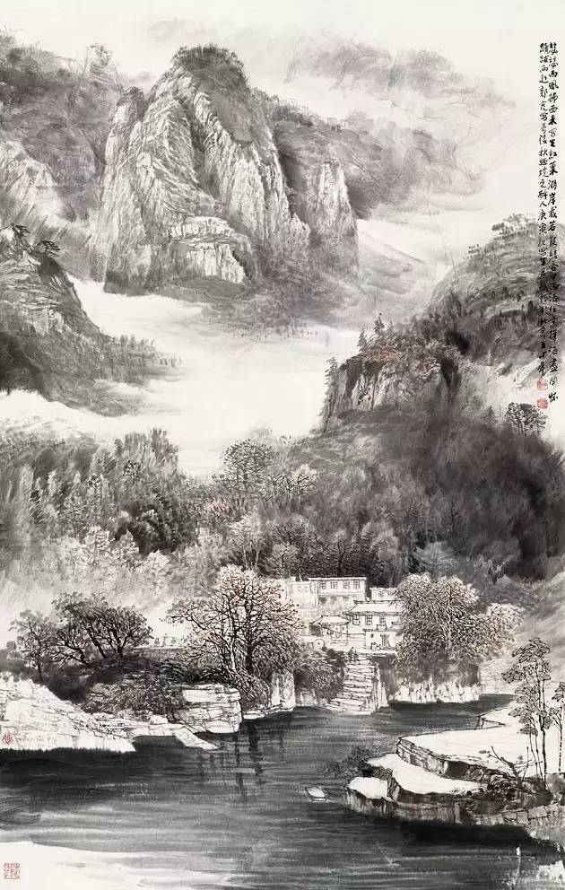 王中年的中國山水畫作品欣賞