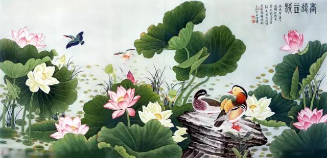 17副精美的鴛鴦戲水圖！