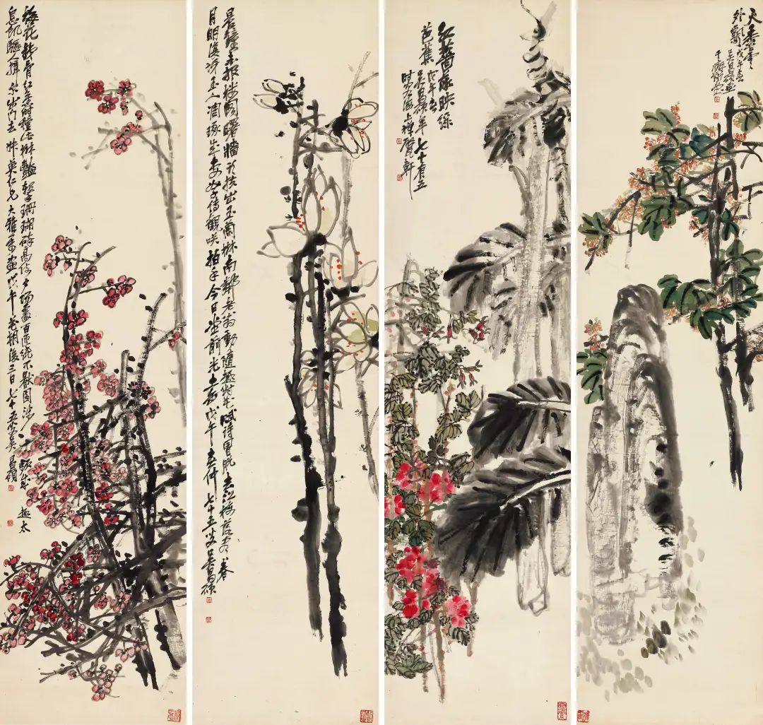 南吳北齊的花卉四屏，你更喜歡誰的？
