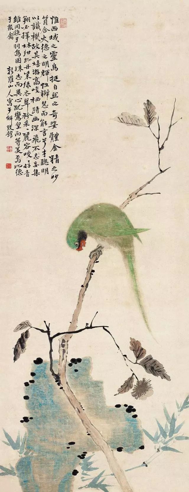 清代書法家華嵒《鸚鵡圖》