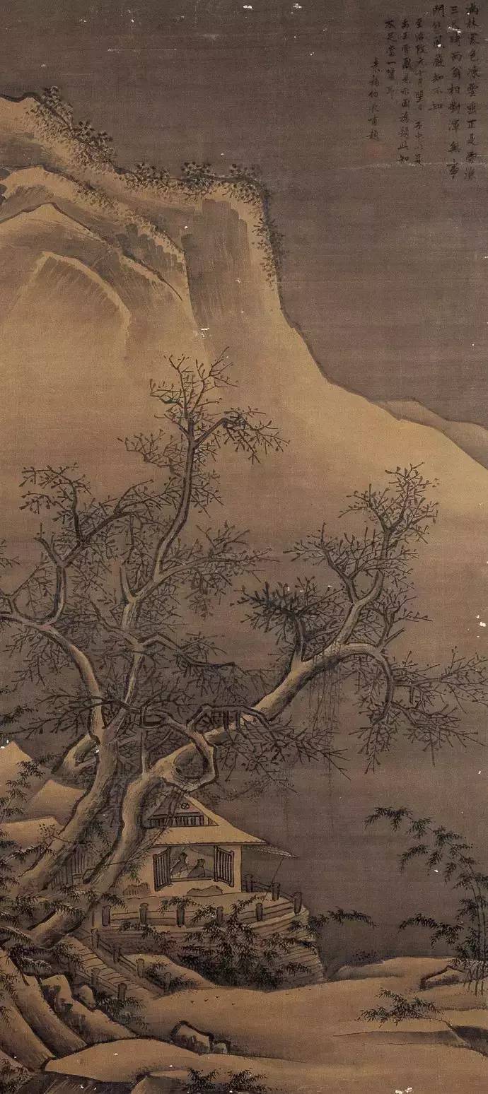 南宋畫家夏圭《寒林對(duì)雪圖》作品欣賞 南宋畫家夏圭《寒林對(duì)雪圖》作品欣賞