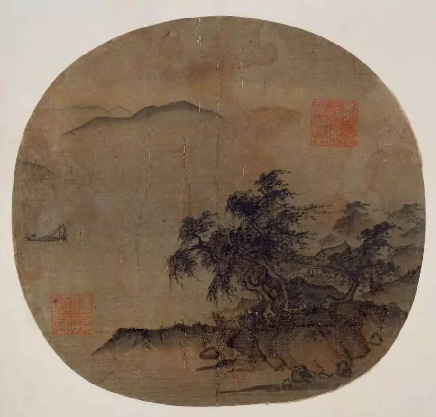 南宋畫家夏圭《寒林對(duì)雪圖》作品欣賞 南宋畫家夏圭《寒林對(duì)雪圖》作品欣賞