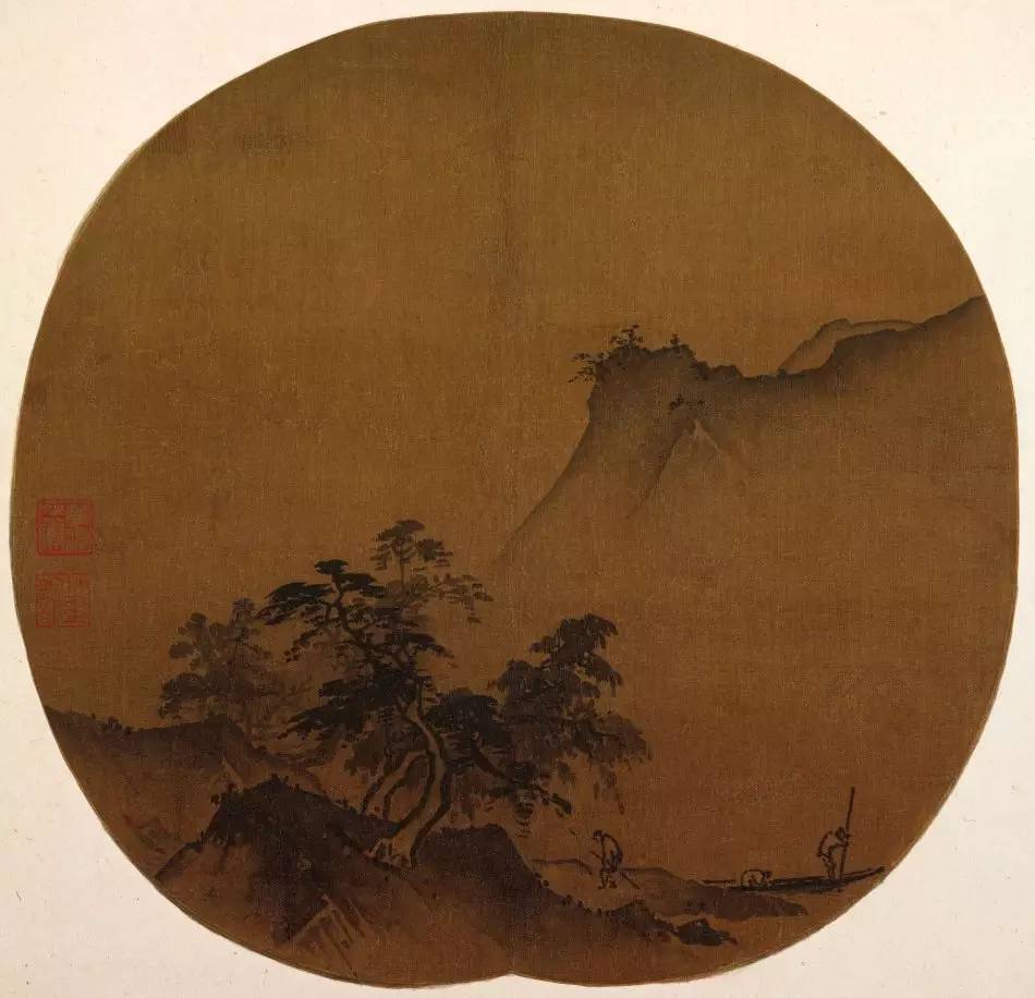 南宋畫家夏圭《寒林對(duì)雪圖》作品欣賞 南宋畫家夏圭《寒林對(duì)雪圖》作品欣賞