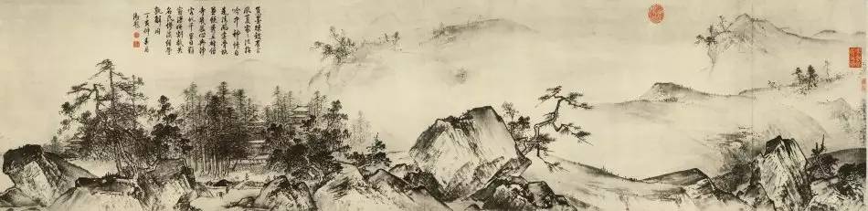 南宋畫家夏圭《寒林對(duì)雪圖》作品欣賞 南宋畫家夏圭《寒林對(duì)雪圖》作品欣賞