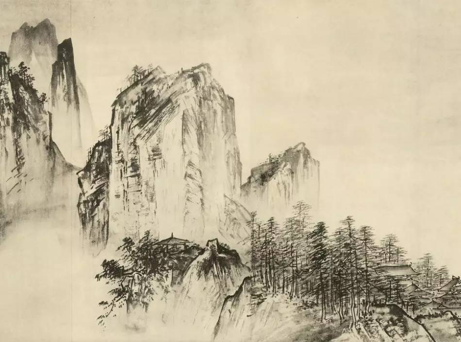南宋畫家夏圭《寒林對(duì)雪圖》作品欣賞 南宋畫家夏圭《寒林對(duì)雪圖》作品欣賞