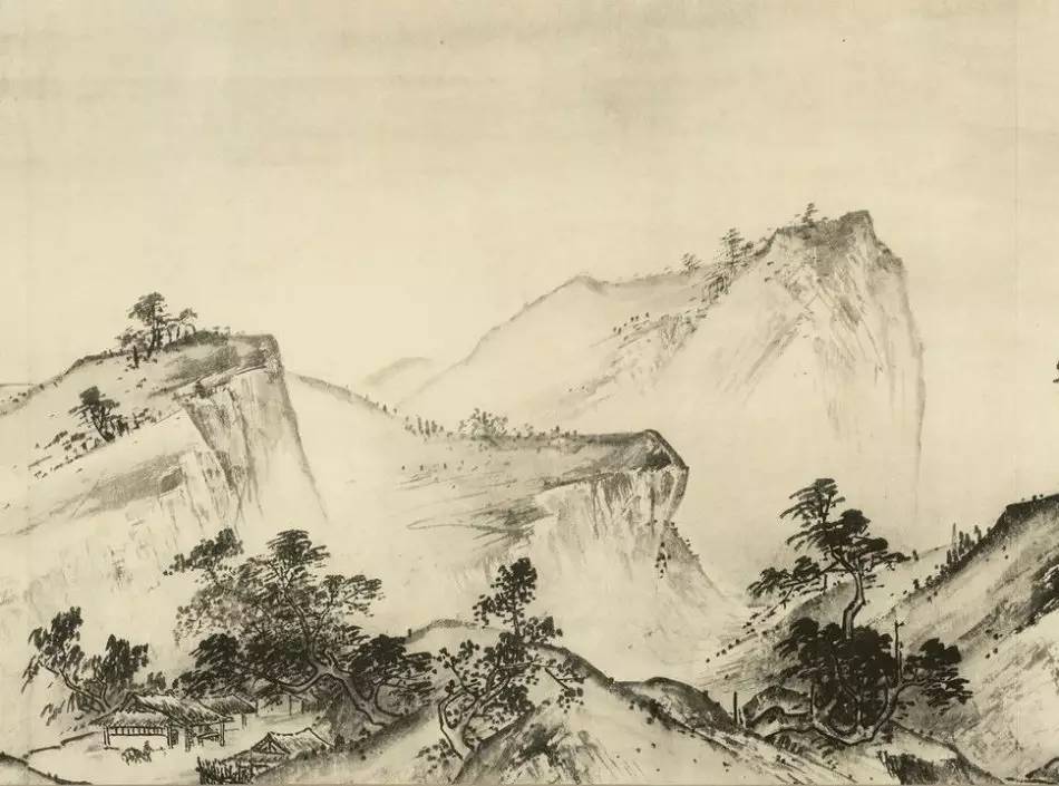 南宋畫家夏圭《寒林對(duì)雪圖》作品欣賞 南宋畫家夏圭《寒林對(duì)雪圖》作品欣賞