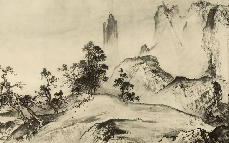 南宋畫家夏圭《寒林對(duì)雪圖》作品欣賞 南宋畫家夏圭《寒林對(duì)雪圖》作品欣賞