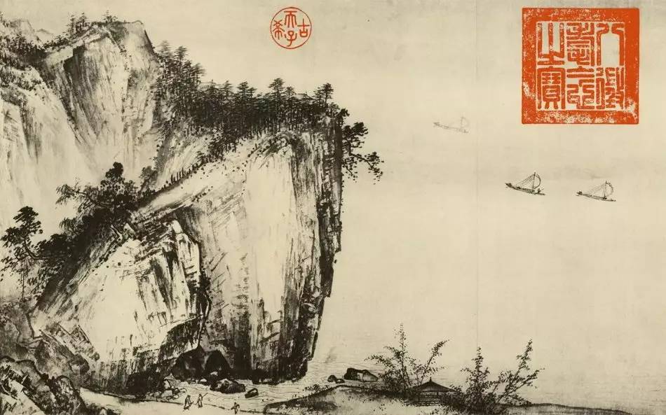 南宋畫家夏圭《寒林對(duì)雪圖》作品欣賞 南宋畫家夏圭《寒林對(duì)雪圖》作品欣賞