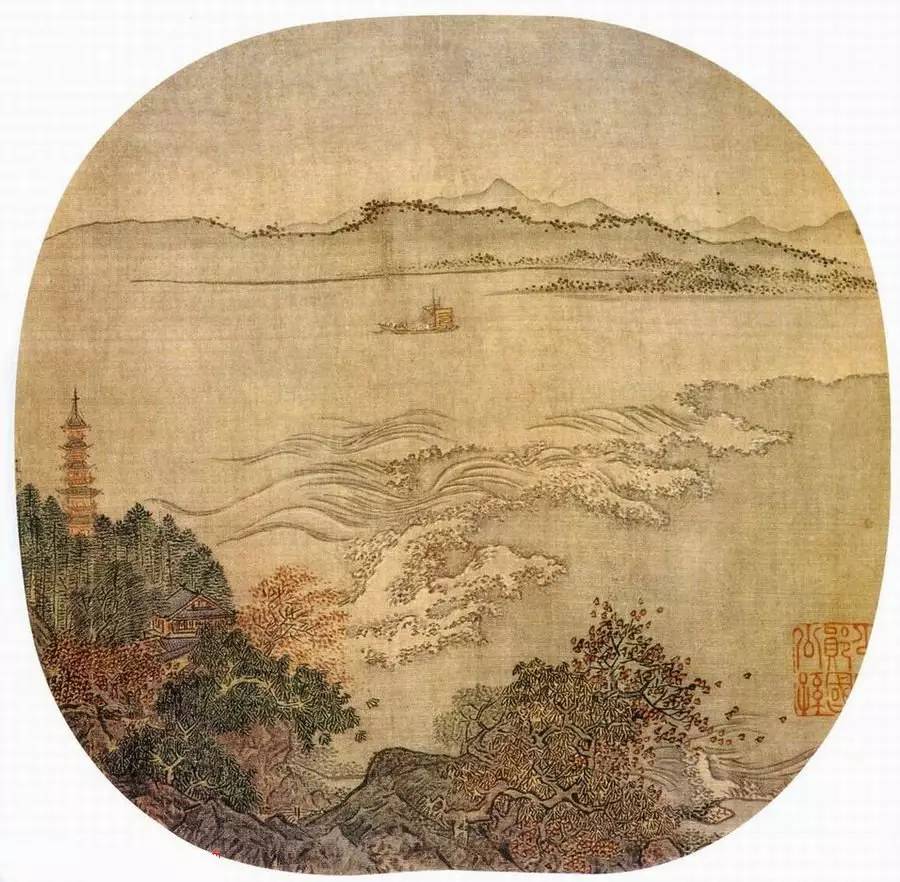 南宋畫家夏圭《寒林對(duì)雪圖》作品欣賞 南宋畫家夏圭《寒林對(duì)雪圖》作品欣賞