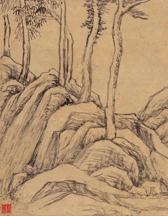 明代董其昌《疏林遠(yuǎn)岫圖》賞析