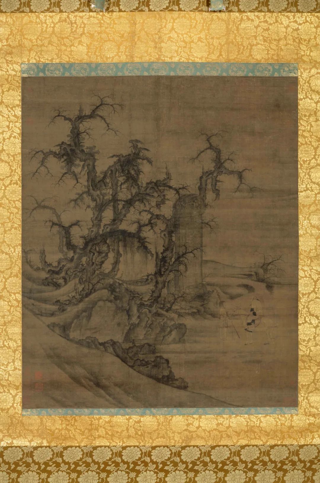 李成《讀碑窠石圖》 李成《讀碑窠石圖》