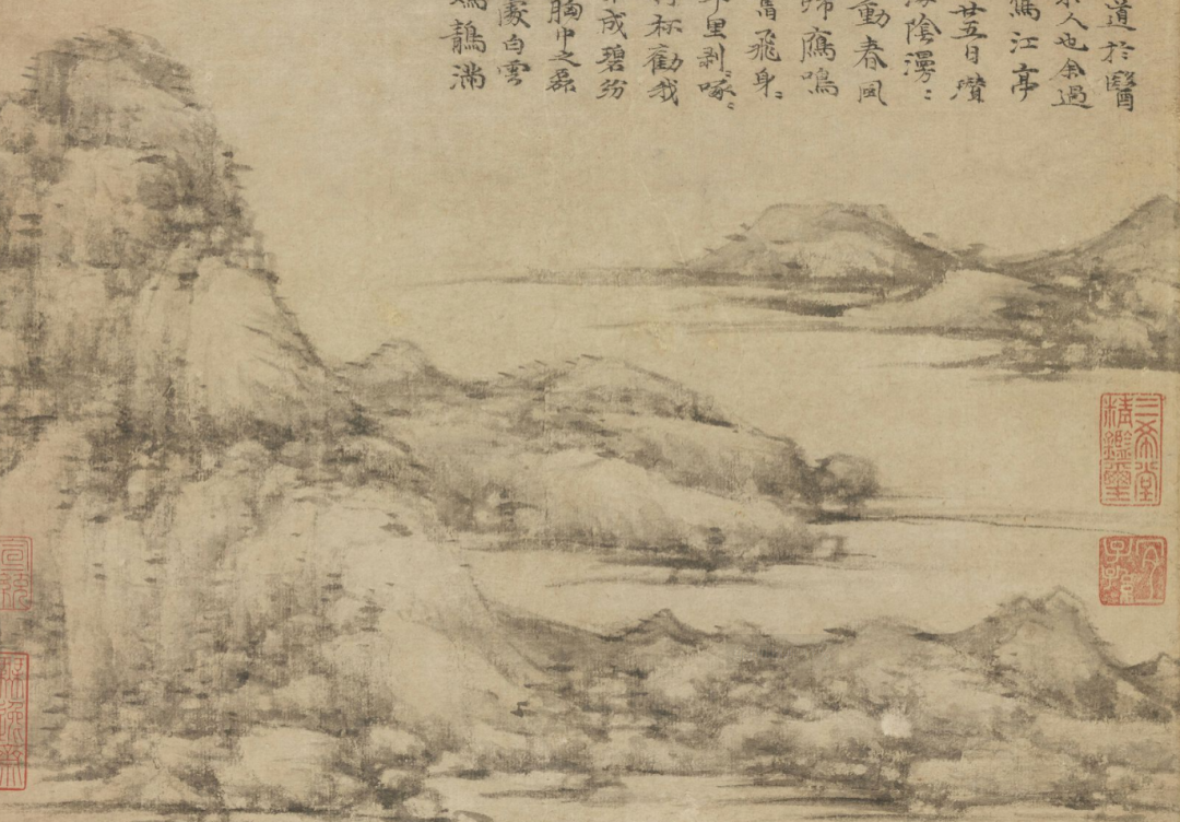 倪瓚《江亭山色圖》