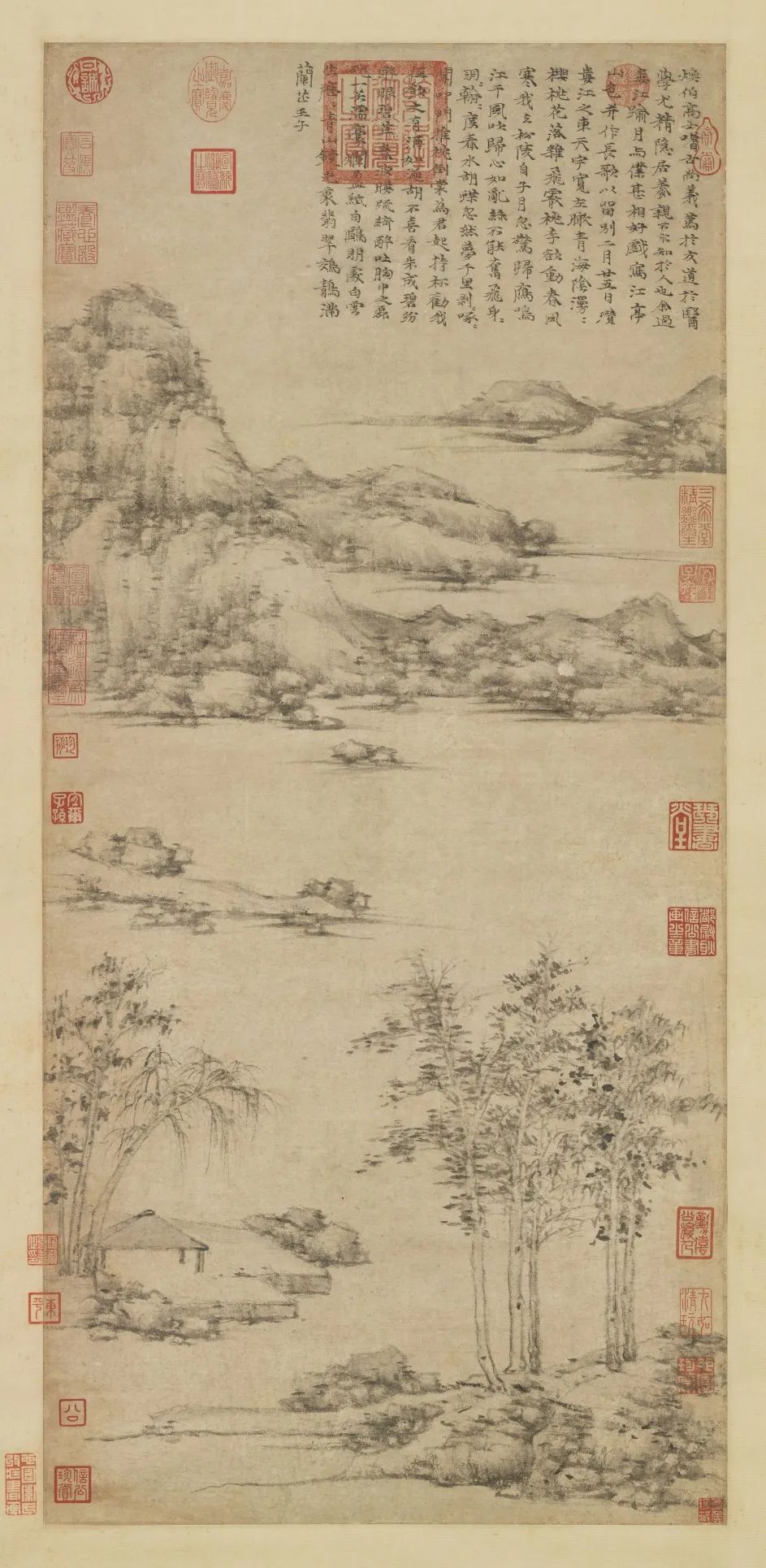 倪瓚《江亭山色圖》 倪瓚《江亭山色圖》