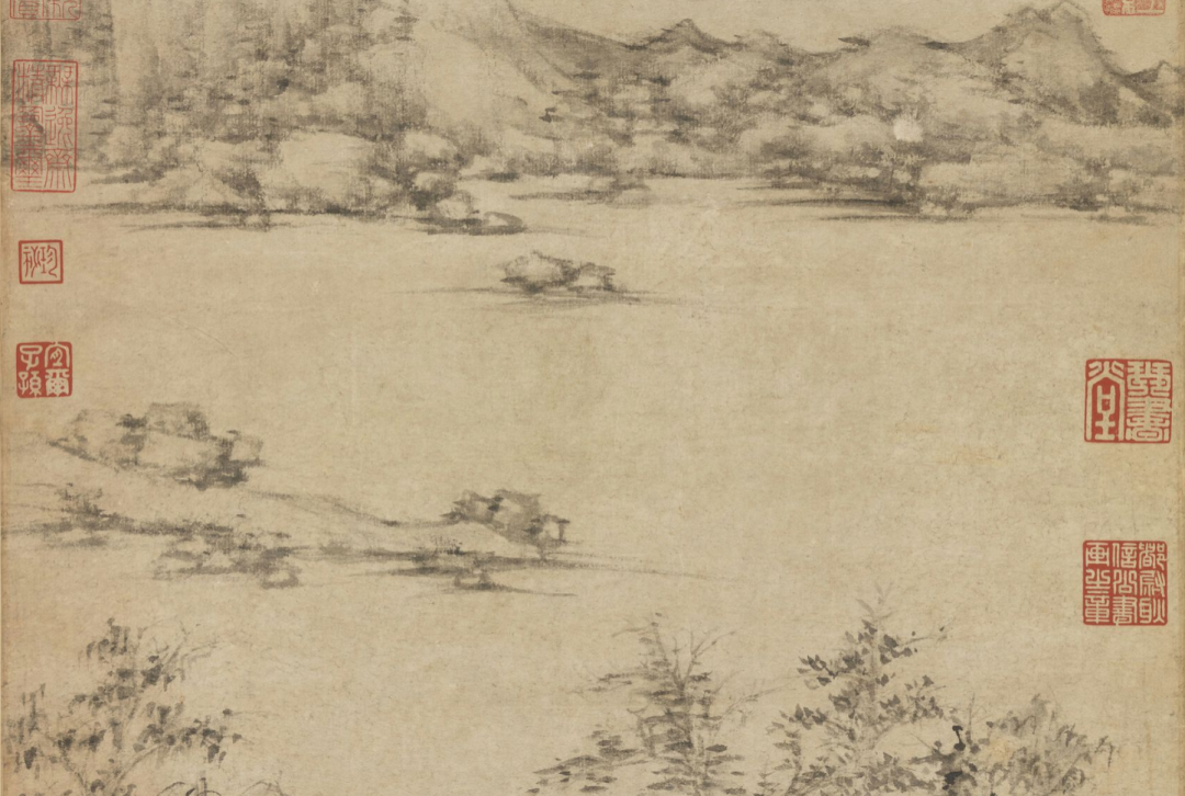 倪瓚《江亭山色圖》