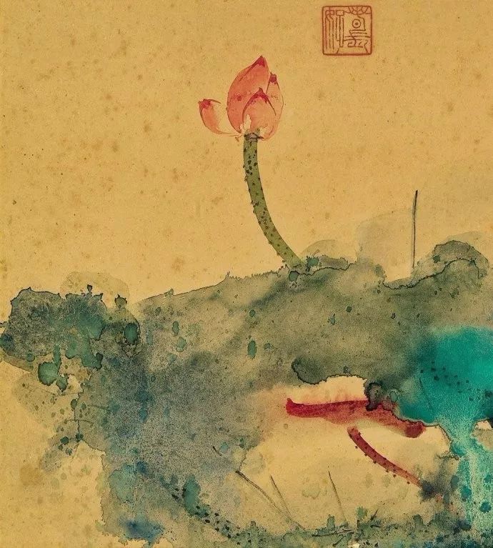 百年巨匠張大千《潑彩荷花》賞析