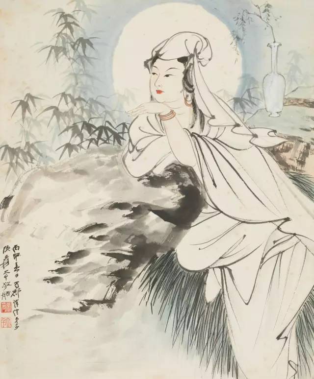 百年巨匠張大千傳世名畫《水月觀音》欣賞 百年巨匠張大千傳世名畫《水月觀音》欣賞