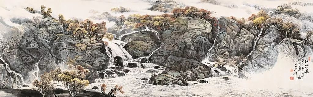 王中年山水畫作品及技法欣賞