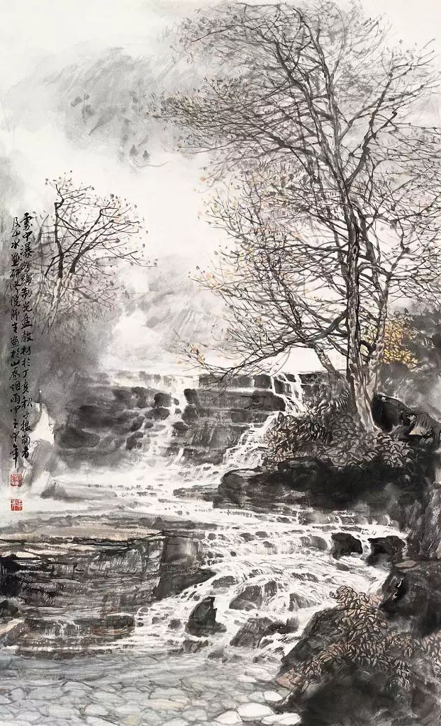 王中年山水畫作品及技法欣賞