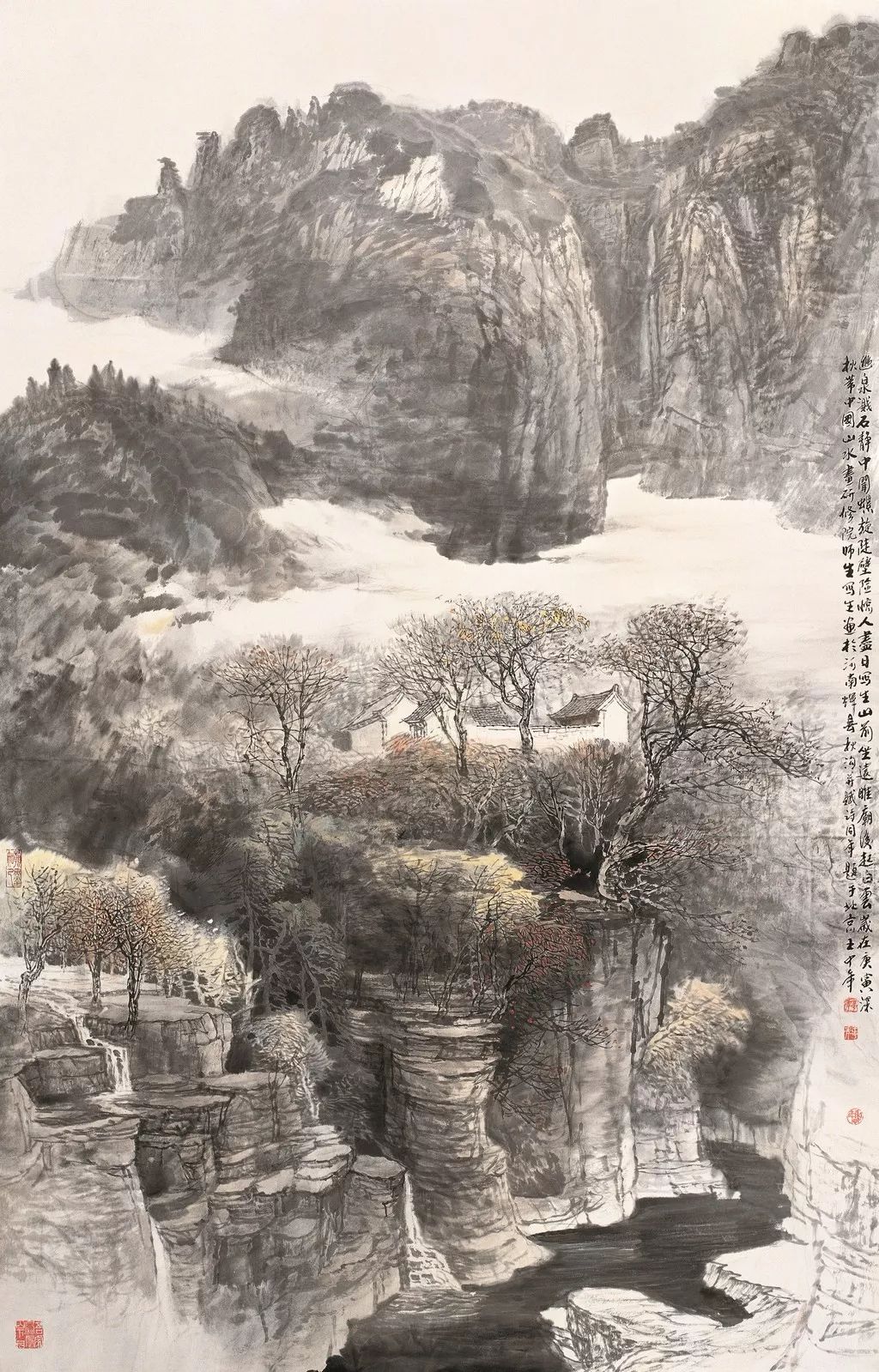 王中年山水畫作品及技法欣賞