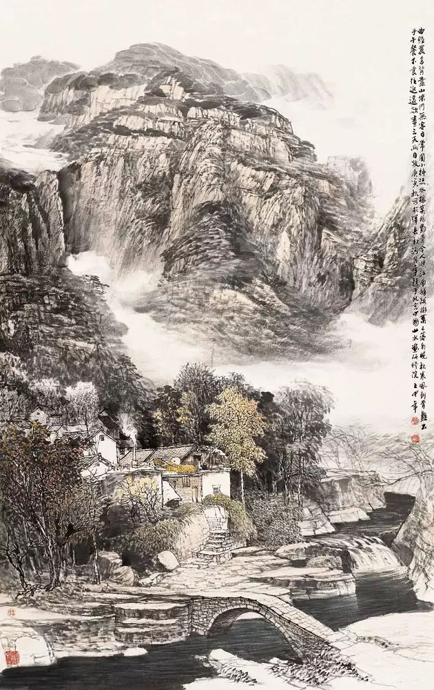 王中年山水畫作品及技法欣賞