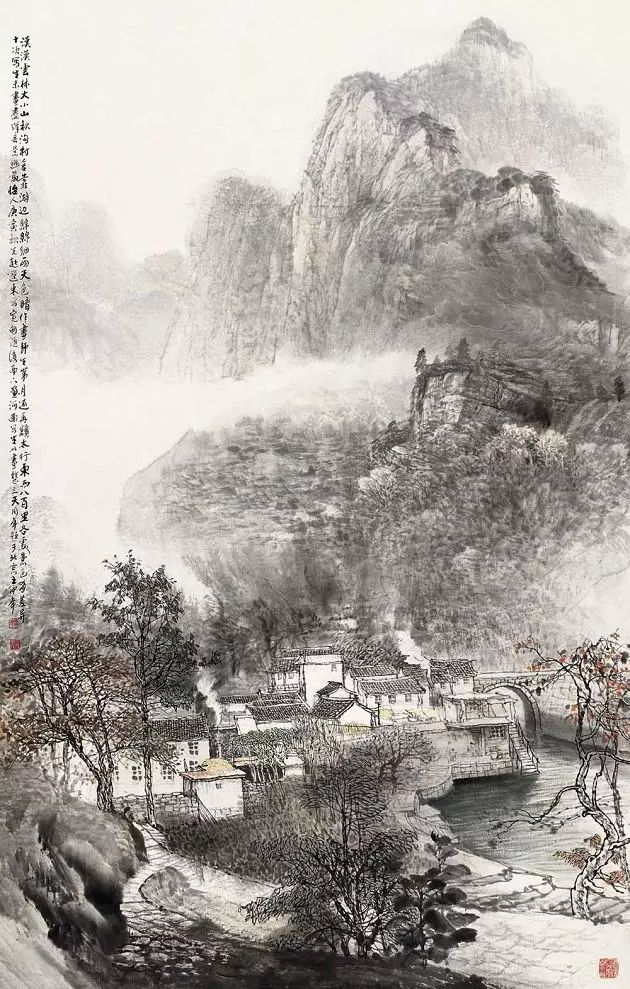 王中年山水畫作品及技法欣賞