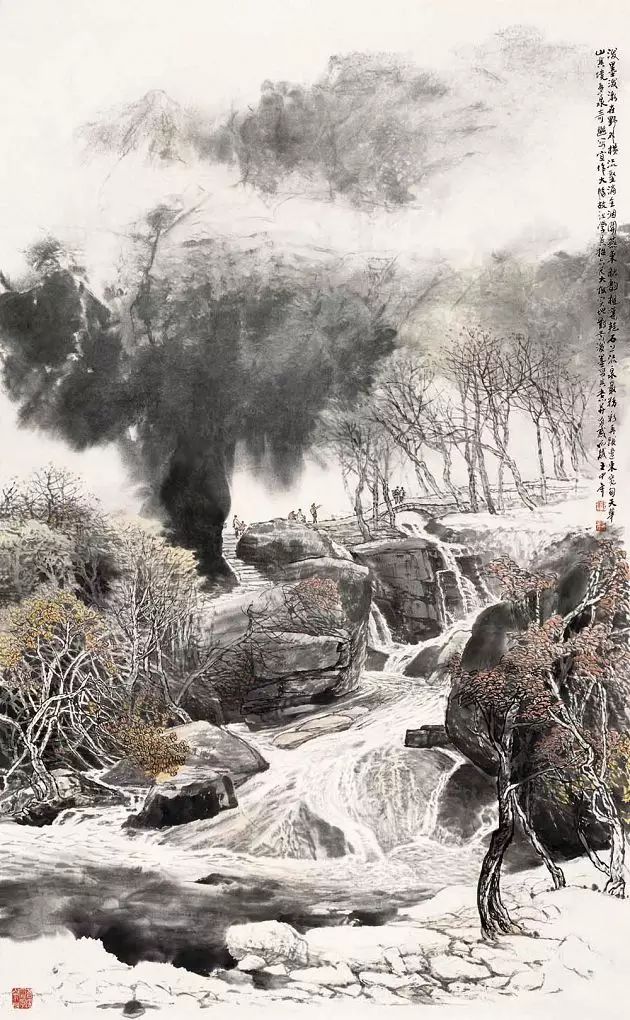 王中年山水畫作品及技法欣賞