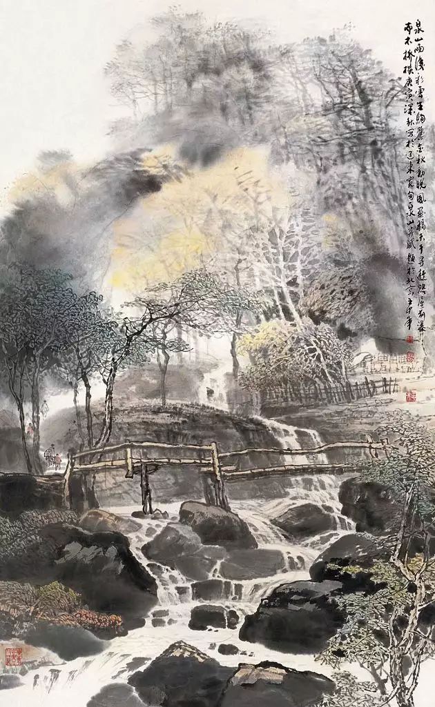 王中年山水畫作品及技法欣賞