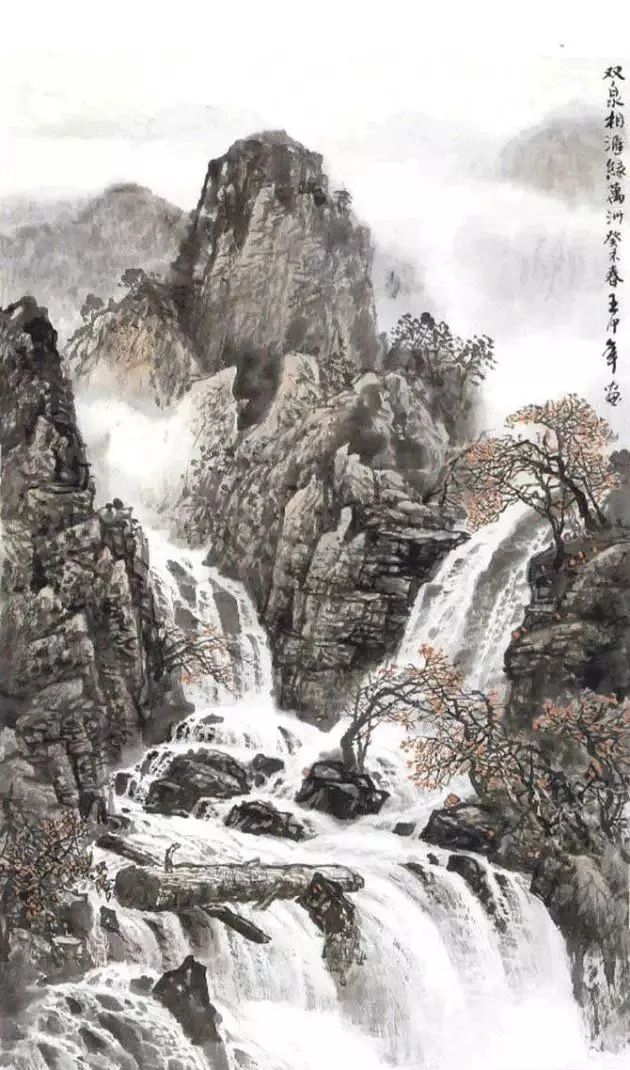 王中年山水畫作品及技法欣賞