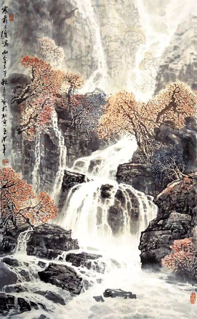 王中年山水畫作品及技法欣賞