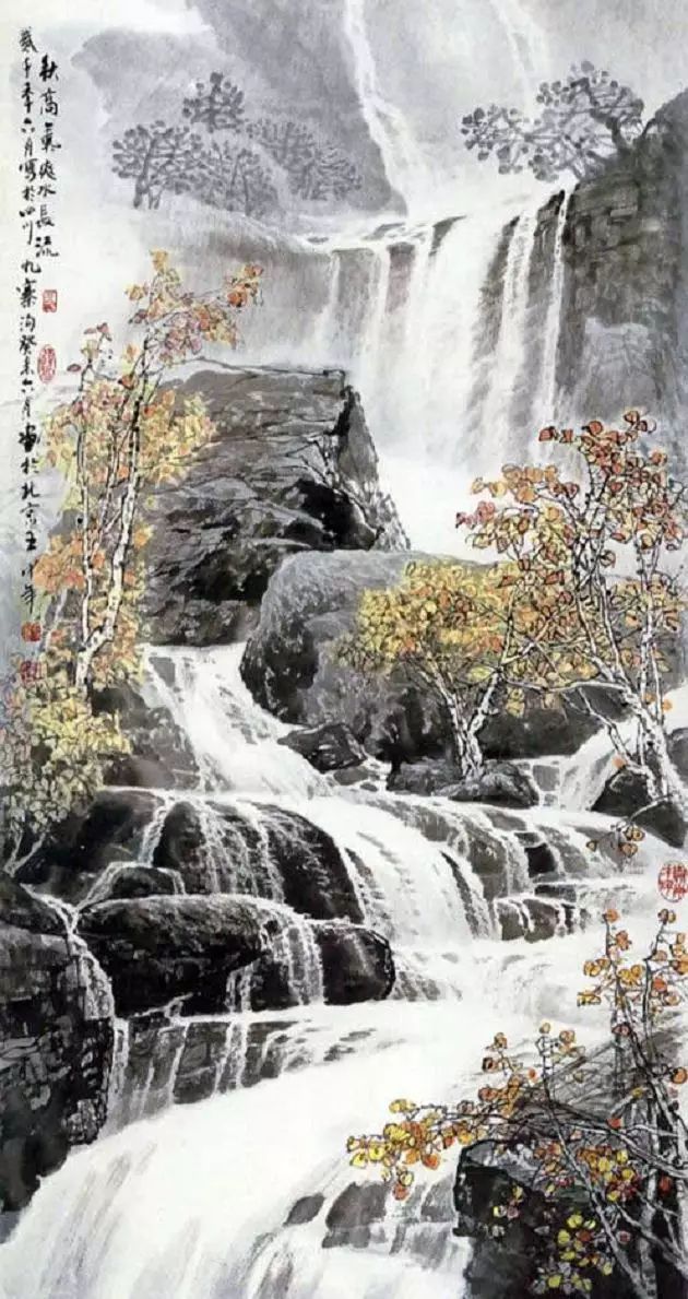 王中年山水畫作品及技法欣賞
