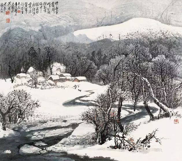 王中年山水畫作品及技法欣賞