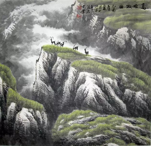 王中年山水畫作品及技法欣賞