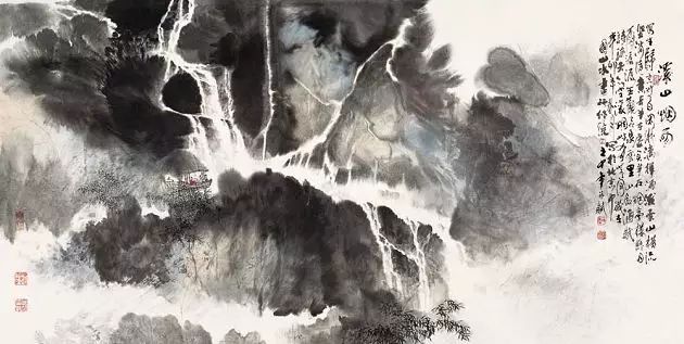 王中年山水畫作品及技法欣賞