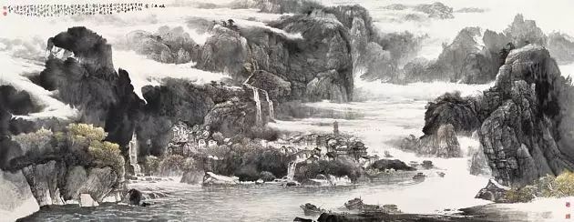 王中年山水畫作品及技法欣賞