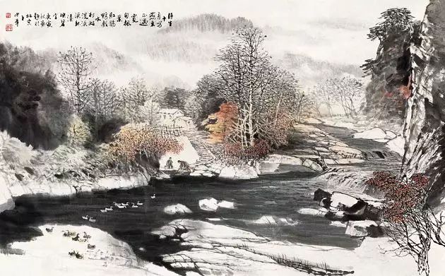 王中年山水畫作品及技法欣賞