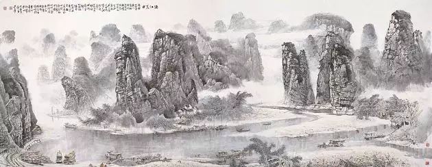 王中年山水畫作品及技法欣賞