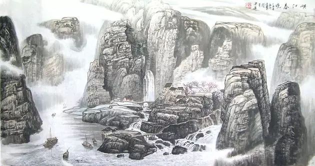 王中年山水畫作品及技法欣賞