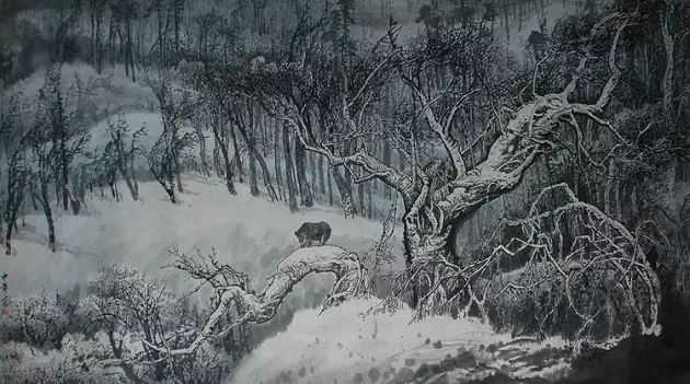 王中年山水畫作品及技法欣賞