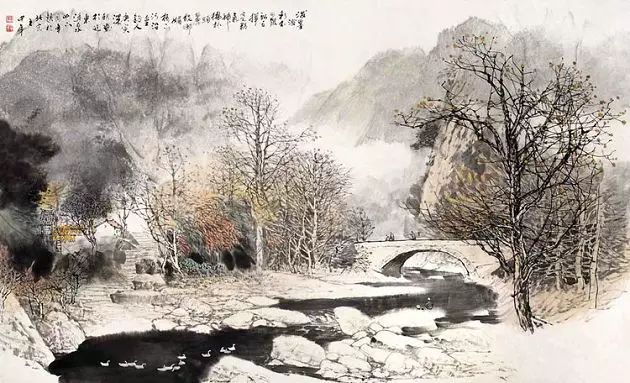 王中年山水畫作品及技法欣賞