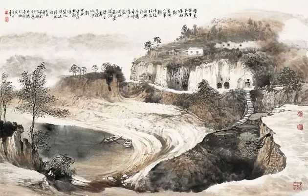 王中年山水畫作品及技法欣賞