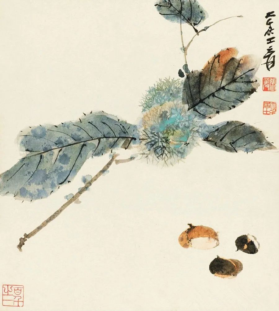 張大千花鳥畫果蔬圖
