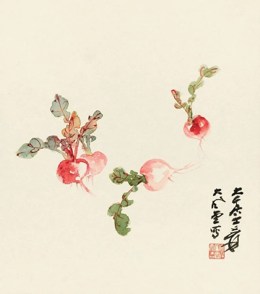 張大千花鳥畫果蔬圖