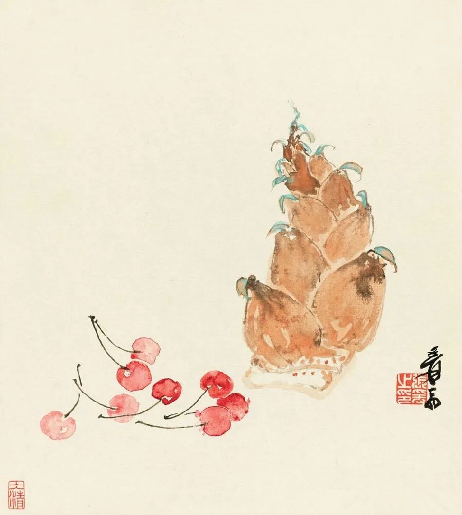 張大千花鳥畫果蔬圖