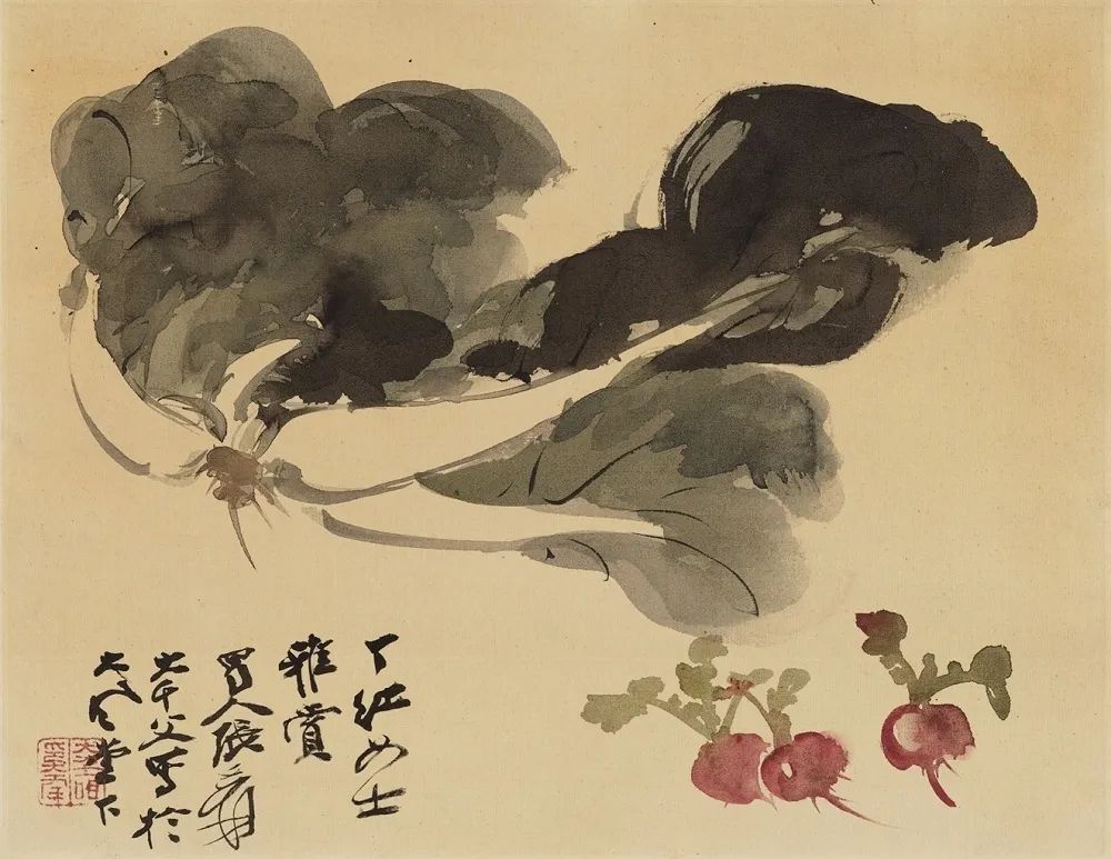 張大千花鳥畫果蔬圖